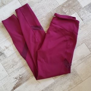 Old Navy Purple Pink medium active go dry leggings pant sheer cut outs